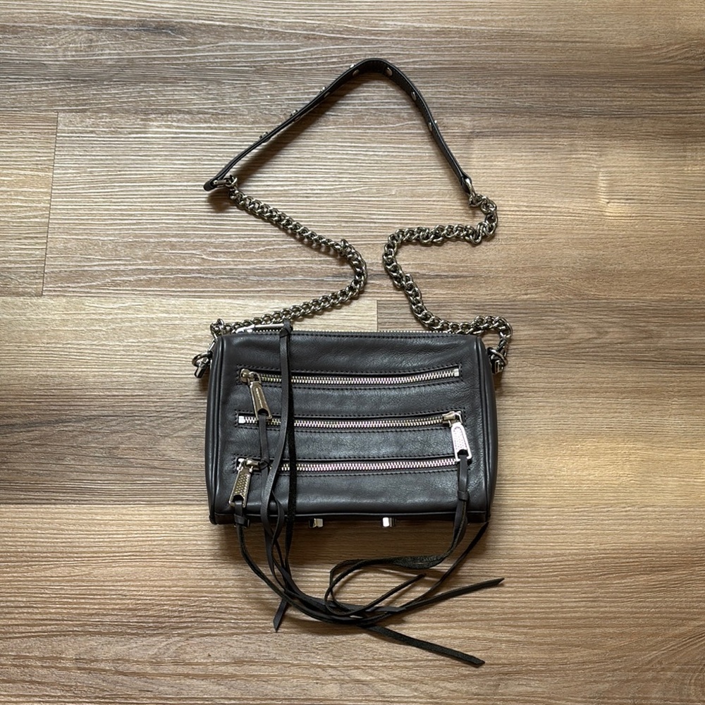 Rebecca Minkoff Gray  Leather Chain Strap Bag